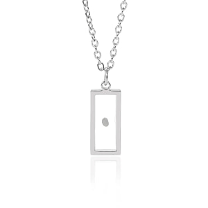 Silver Rectangle Mustard Seed Necklace