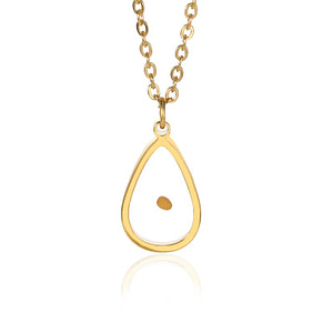 Gold Drop-Shape Mustard Seed Necklace