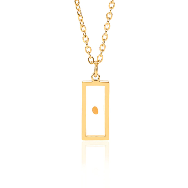Gold Rectangle Mustard Seed Necklace